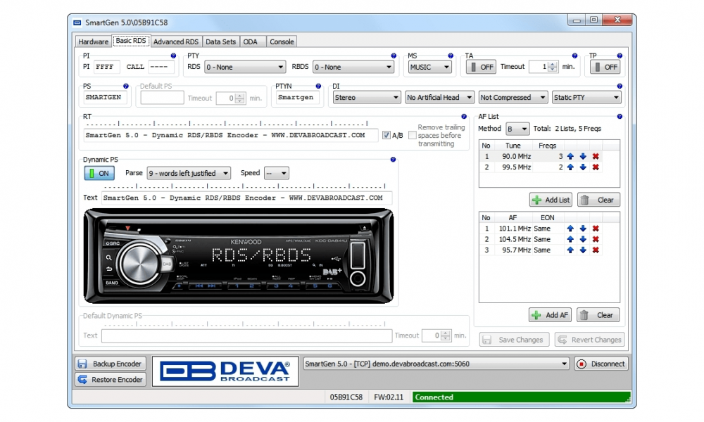 SmartGen 5.0 - UECP RDS/RBDS Encoder (LAN, USB & RS-232)