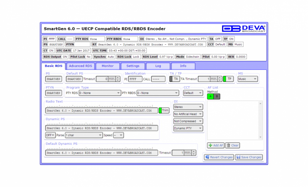 SmartGen 6.0 - UECP RDS/RBDS Encoder (LAN, USB & RS-232)