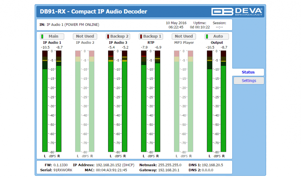 DB91-RX - Compact IP Audio Decoder