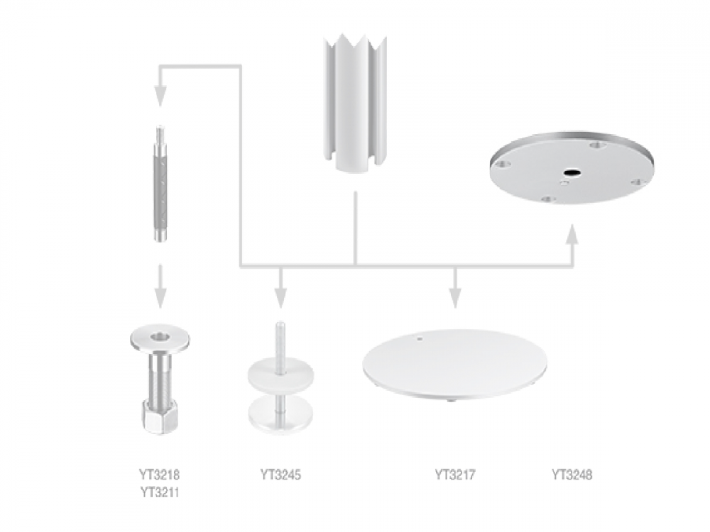 System Pole Ceiling Mounting Kit, aluminium (YT3248)