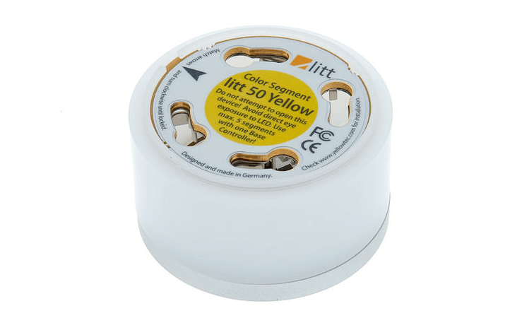 YT9203 Litt 50/22 Kleur segment geel, aluminium, 51mm diameter, 27mm hoog