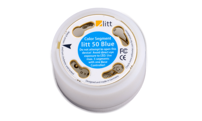 YT9205 Litt 50/22 Kleur segment blauw, aluminium, 51mm diameter, 27mm hoog